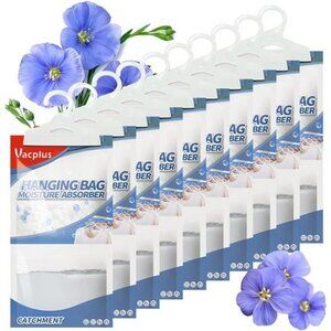 Closet Moisture Absorber Hanging Dehumidifier Bags with Scent 10 Pack Vacplus